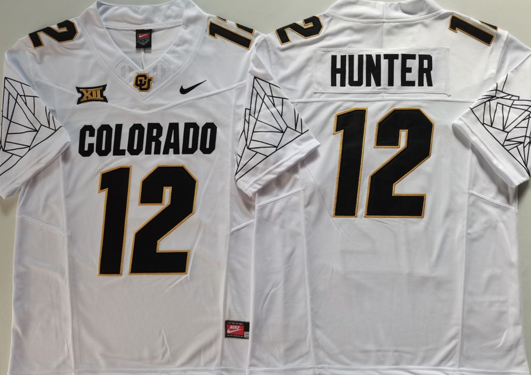 Men Colorado Buffaloes #12 Hunter White 2025 Nike Limited NCAA Jersey style 5